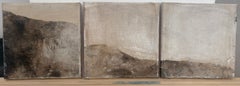 PaperLandscape Abstract Landscape Triptych, Collage, Oil and Pastel on Canvas