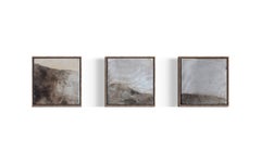 PaperLandscape Abstract Landscape Triptych, Collage, Oil and Pastel on Canvas