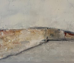 Paisaje arquitectónico abstracto – Cuadro pequeño en técnica mixta con textura original