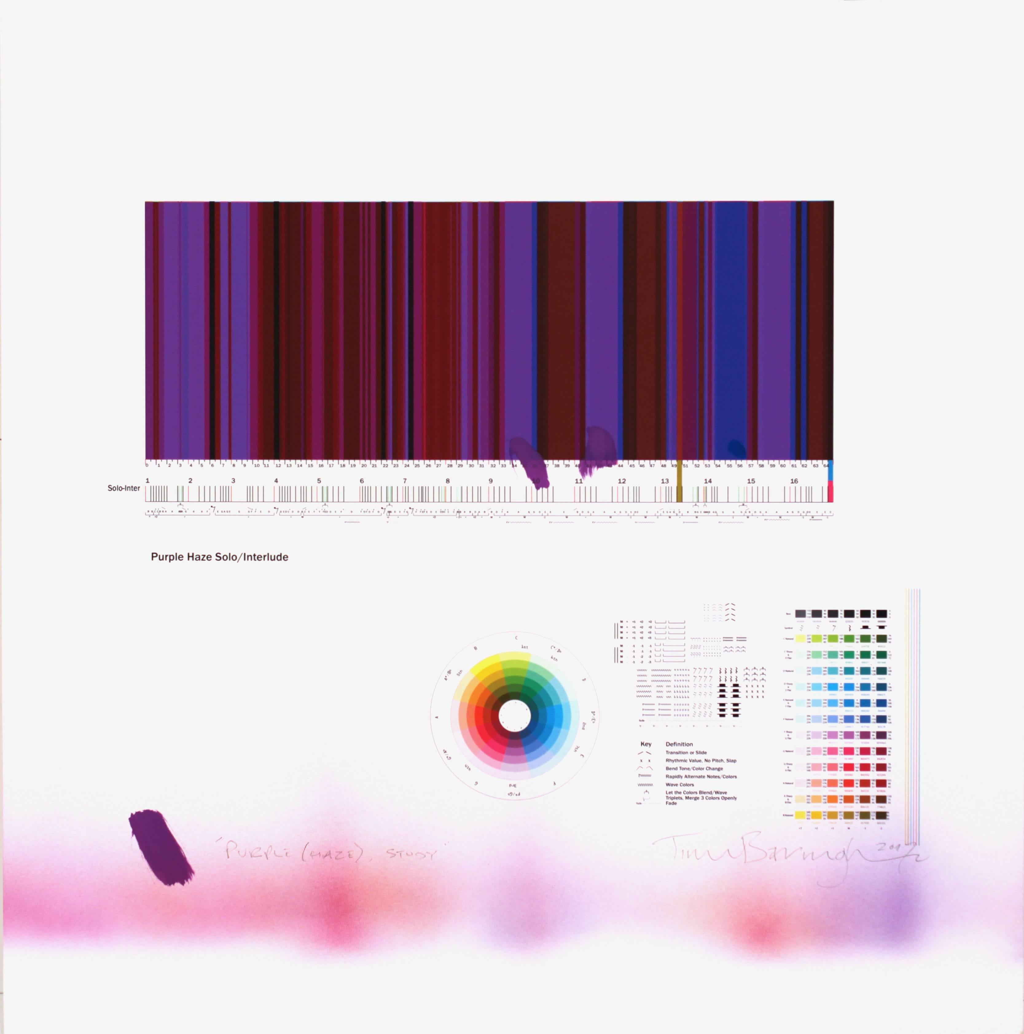 Tim Bavington Abstract Print - Study For "Purple Haze"