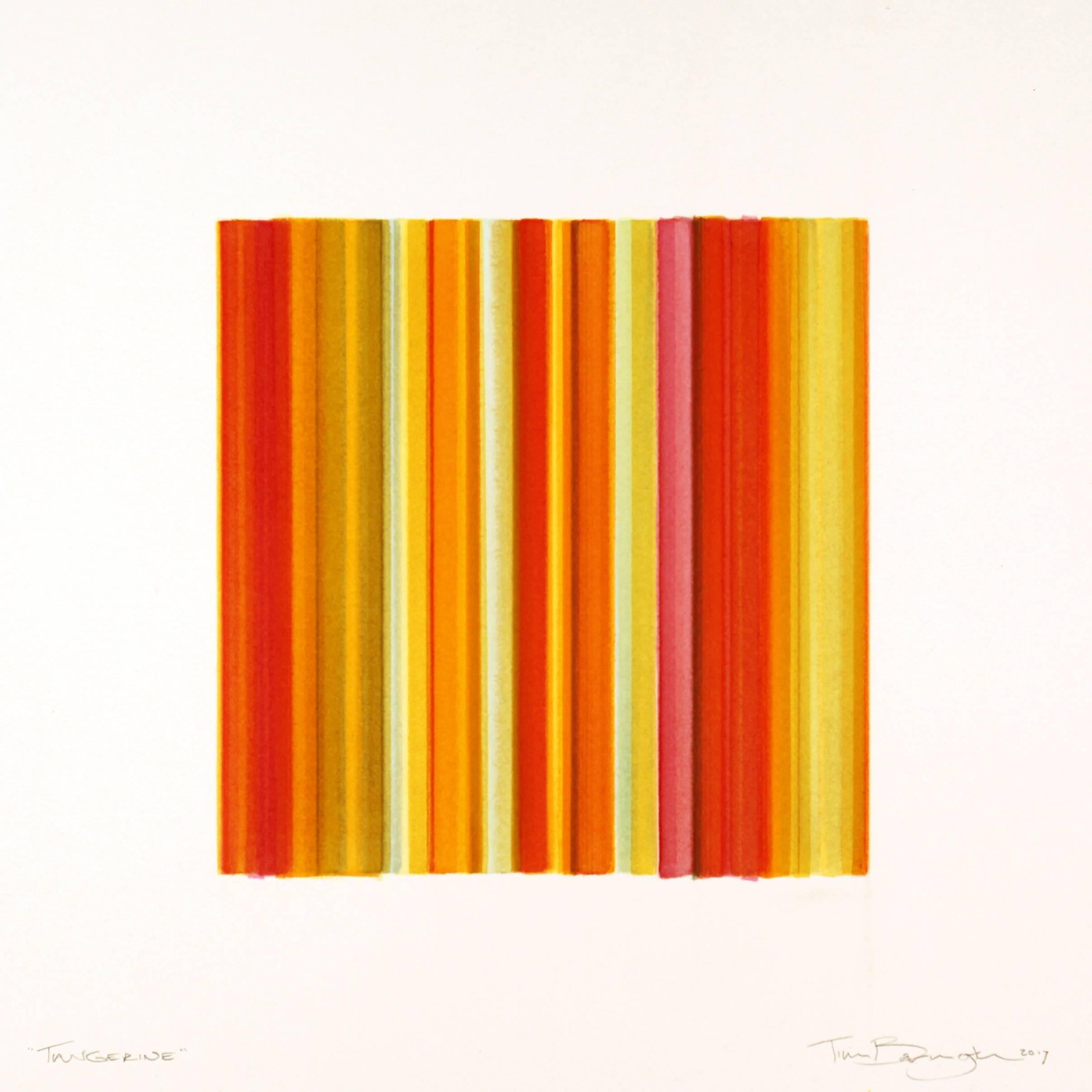 Tim Bavington Abstract Drawing - Tangerine 