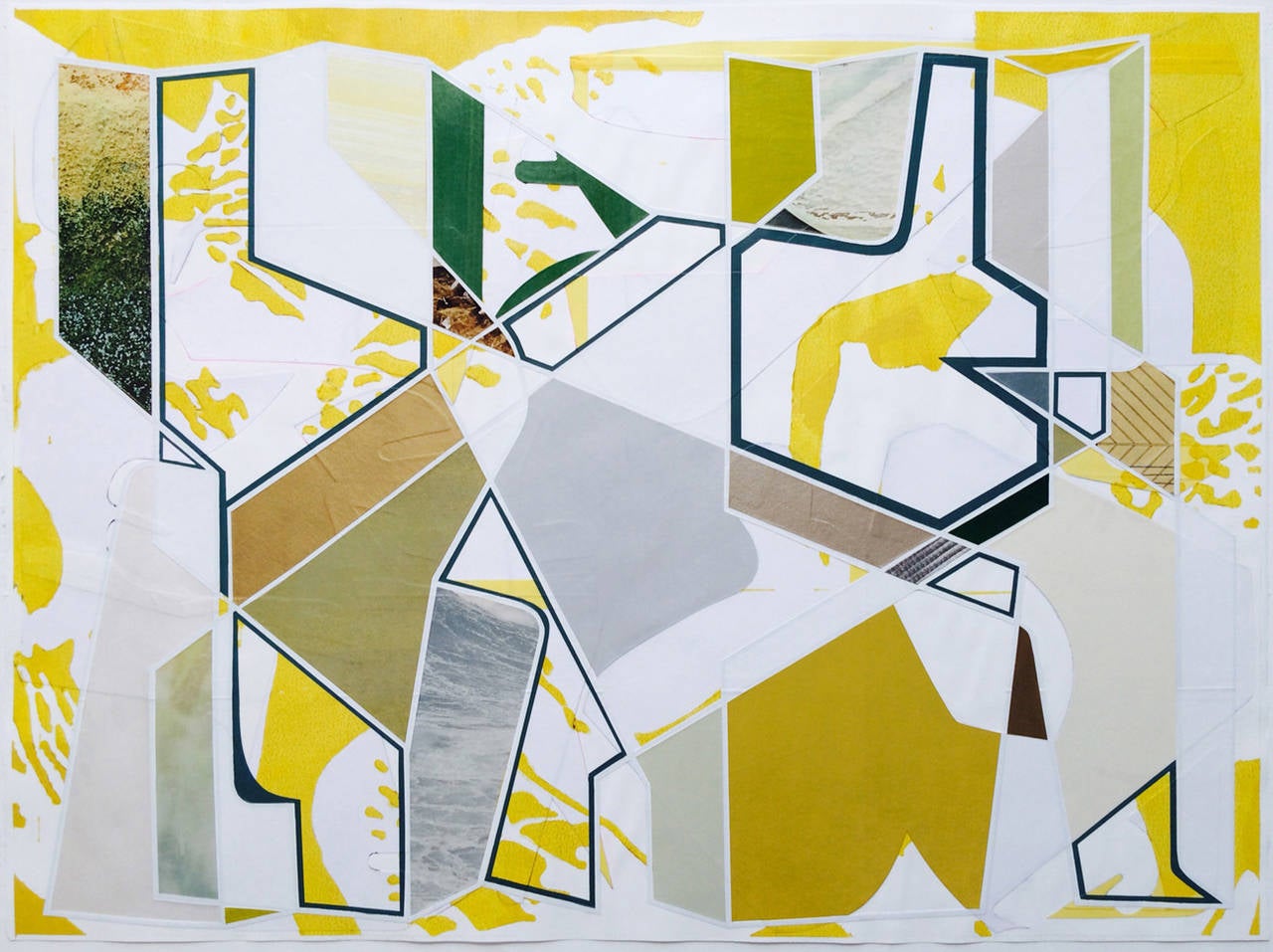 Aaron Wexler Abstract Painting - Plotting Against Yellow