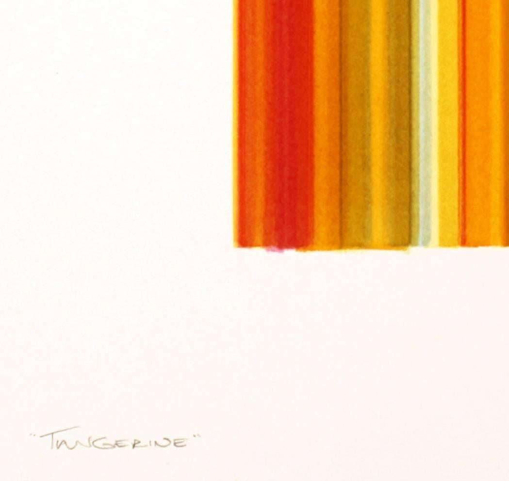 Tangerine  - White Abstract Drawing by Tim Bavington