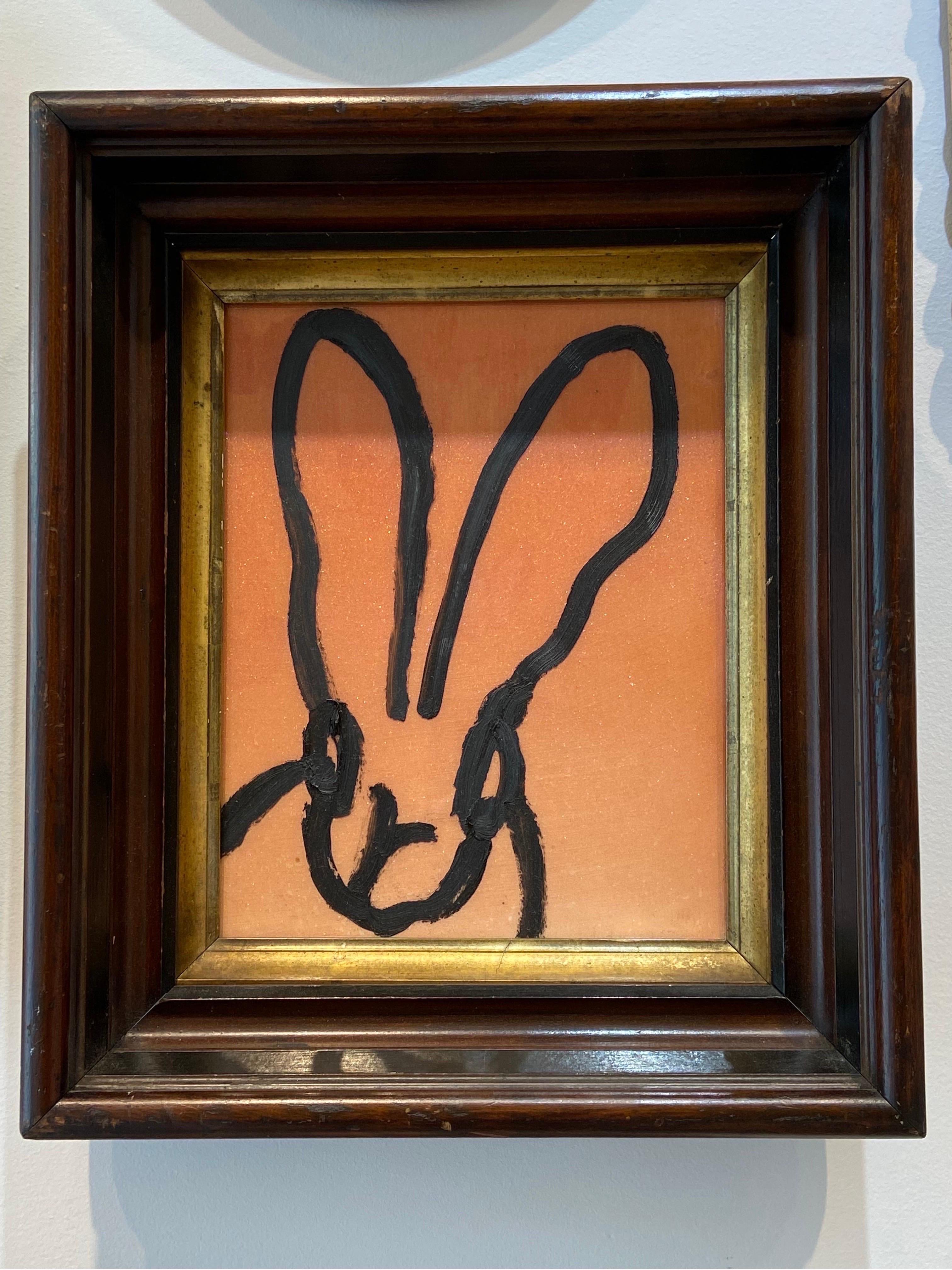 Kupferschmied „Bunny-Gemälde“, Original-Ölgemälde in Vintage-Rahmen – Painting von Hunt Slonem