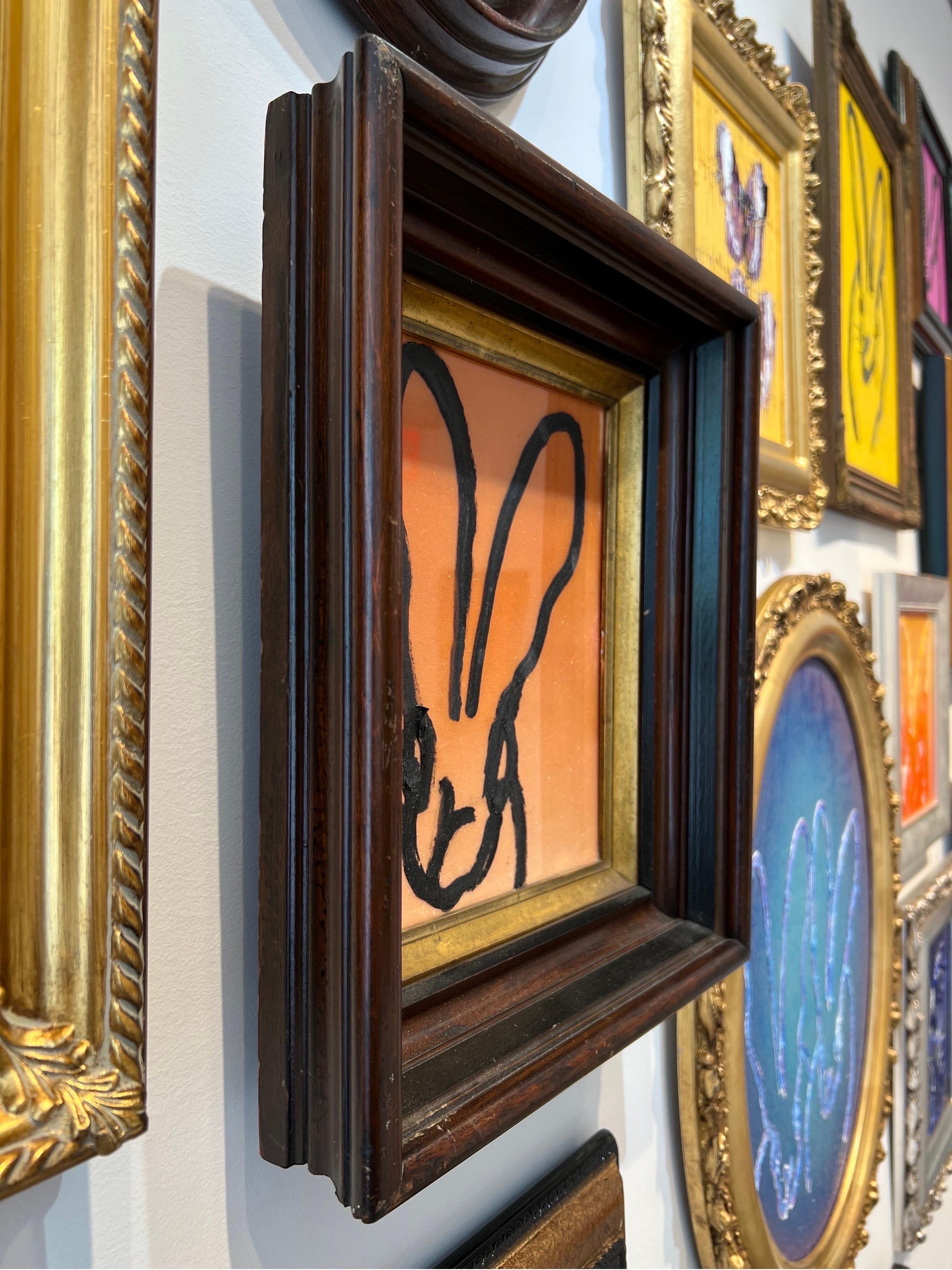 Kupferschmied „Bunny-Gemälde“, Original-Ölgemälde in Vintage-Rahmen (Zeitgenössisch), Painting, von Hunt Slonem
