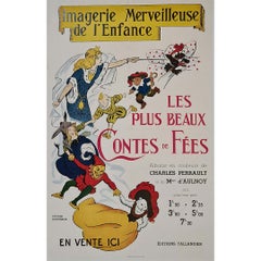 Affiche originale d'un conte de fées français, datant d'environ 1950, par les Éditions Tallandier