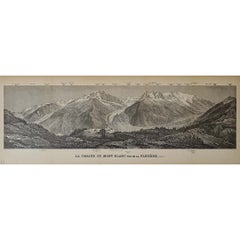 Circa 1885 Original Mont Blanc Panoramic View from La Flégère