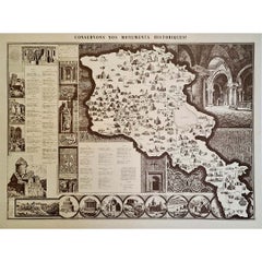 Mappa architettonica illustrata dell'Armenia sovietica del 1968, opera di Grigor Avaguian