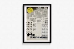 1978 Original Soviet Cold War Anti-Neutron Bomb Poster by Evgeny Kazhdan