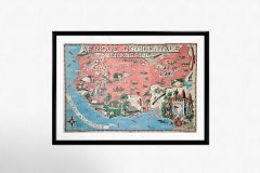 1951 Original A.O.F. French West Africa Pictorial Map Poster by Léon Craste