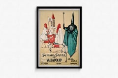 1958 Original Spanish Semana Santa Valladolid Holy Week Religious Travel Poster