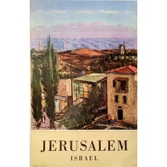1963 Original Ludwig Blum Jerusalem Israel Holy Land Travel Tourism Poster