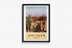 1963 Original Ludwig Blum Jerusalem Israel Holy Land Travel Tourism Poster