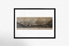 Circa 1880 Original Mont Blanc from La Flegere French Alps Panorama Print