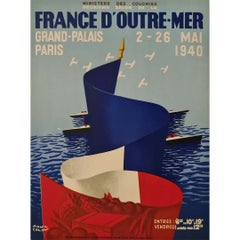 1940 Original Paul Colin France d'Outre-Mer Grand Palais Colonial Poster