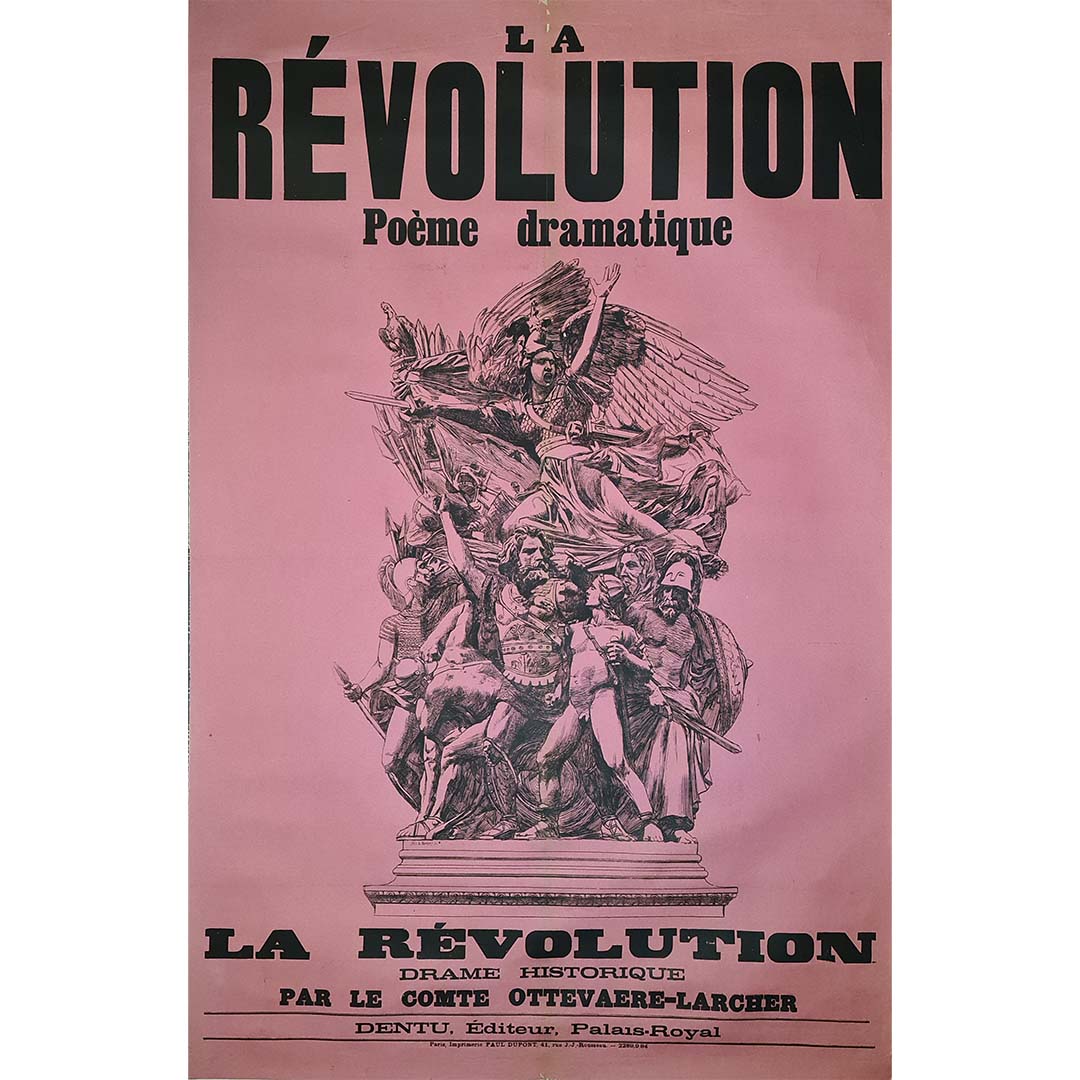 Circa 1884 Original Yves & Barret La Révolution French Theatre Poster