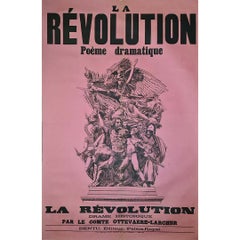 Affiche de théâtre française originale « La Révolution » d'Yves & Barret, vers 1884