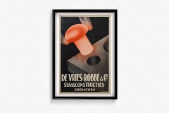 Circa 1934 Original Kempenaer De Vries Robbé Dutch Steel Art Deco Poster