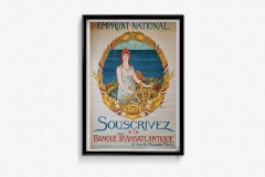Circa 1920 Original Poster by Jean Droit Banque Transatlantique National Loan