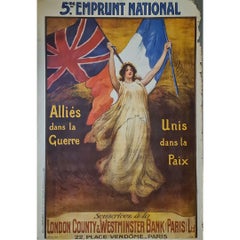 1919 Original Poster by Firmin Bouisset 5th National Loan WWI France