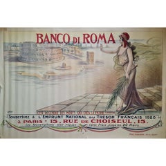 Circa 1920 Original Poster by Orth Banco di Roma French National Loan