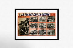 Affiche originale de 1945 « La France fait la guerre » – Libération de Colmar – Seconde Guerre mondiale
