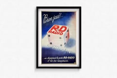 Circa 1950 Original Poster by Gispert RD Radio TSF French Advertising