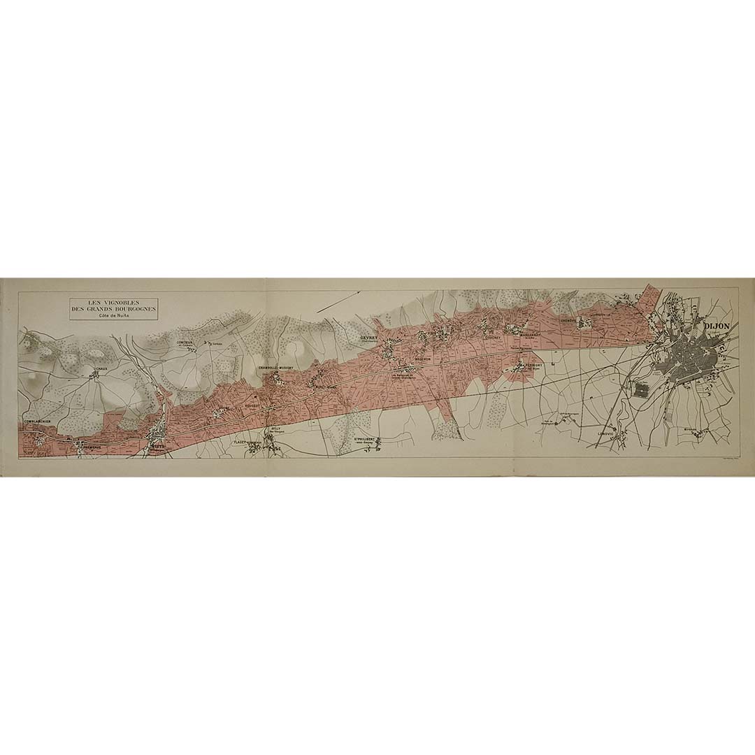 Unknown Abstract Print - 1929 Original Poster Les Grands Bourgognes Côte de Nuits Burgundy Wine Map