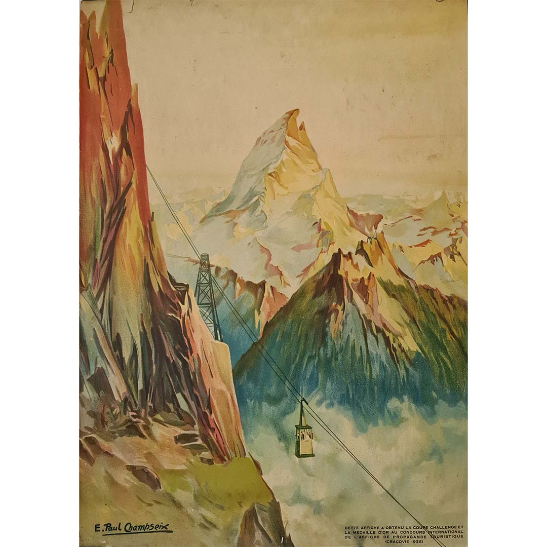 1935 Original Poster by E. Paul Champseix Artouste Cable Car Pyrenees