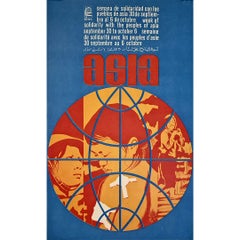 1969 Original Poster OSPAAAL Asia Solidarity Cuban Political Art