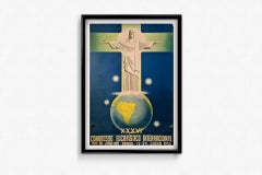 1955 Original Poster by La Motta Rio de Janeiro Eucharistic Congress
