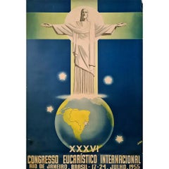 1955 Original Poster by La Motta Rio de Janeiro Eucharistic Congress