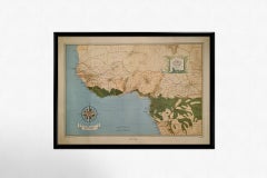 Circa 1950 Original Poster Société Navale de l'Ouest West Africa Map
