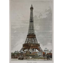 1889 Original Eiffel Tower Chromotypogravure by Boussod, Valadon & Co.