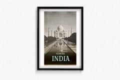 1957 Original Travel Poster Taj Mahal India Government Tourism Photogravure