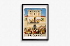 1954 Original Poster by Daniele Buzzi Lugano Grape Harvest Festival Switzerland