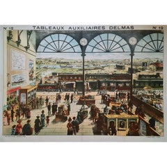 Circa 1900 Original Poster by Émile Poissonnié Delmas No. 12 Railway Station