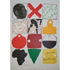 Originalplakat von Joe Tilson aus dem Jahr 1983 gegen die Apartheid – Pop-Art der Vereinten Nationen