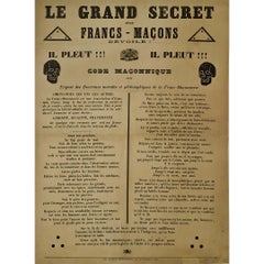 Circa 1900 Original Poster Le Grand Secret des Francs-Maçons French Freemasonry