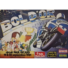 1981 Original Poster by Cousin & Berthaud Bol d'Or Paul Ricard Motorcycle