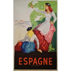 Circa 1940 Original Poster by José Morell Spain Canary Islands Travel