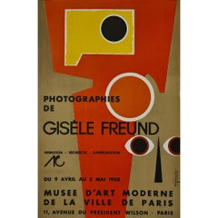 1968 Original Guangé Poster Photographs by Gisèle Freund Paris Museum