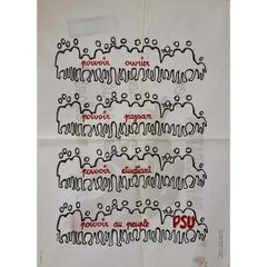 1968 Original Double-Sided Poster by Fida Pouvoir Ouvrier PSU Atelier Populaire