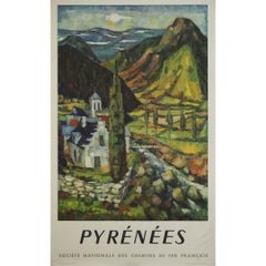 1959 Original SNCF Pyrénées Poster by Gérard Calvet
