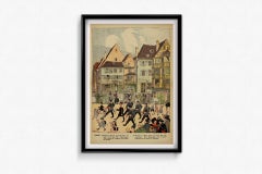 1914 Original Hansi La Parade à Saverne Poster, Printed by Gallais