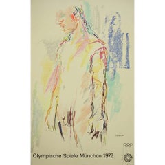 Affiche originale des Jeux Olympiques de Munich de 1972, réalisée par Oskar Kokoschka