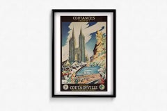 1937 Original Coutances Poster by Guillaume Desgranges