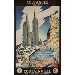 1937 Original Coutances Poster by Guillaume Desgranges