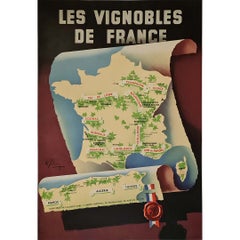 Circa 1950 Original Poster by Albert Solon Les Vignobles de France
