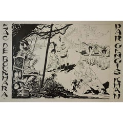 Manifesto originale del 1935 di Chalumeau, “Bal des Quat’z’Arts Genghis Khan”